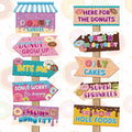 Hooqict 20 Pieces Doughnut Party Sign Welcome to Donut Party Directional Signs for Kids Girls Sweet Donut Themed Birthday Decorations Supplies