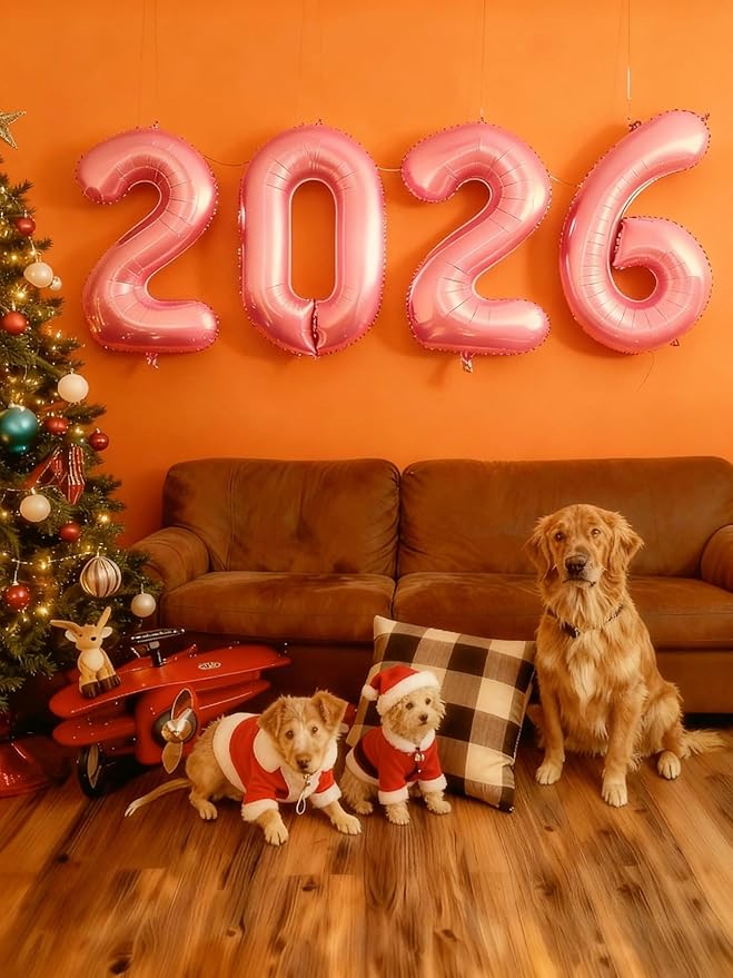 40 Inch Pearlescent Pink 2026 Number Balloon, Happy New Year 2026 Balloons Pearlescent Pink, Graduation Balloon Decorations 2026