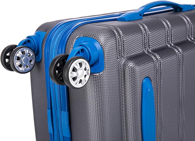 Rockland Melbourne Hardside 2 Piece Expandable Spinner Wheel Luggage Set, Carry-On 20" and Tote 14", Grey