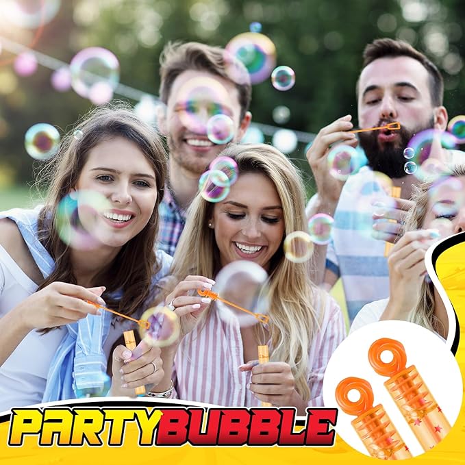 32 Pcs Red Star Print Bubble Wands Orange Bubble Wands for Party Favors Adult Summer Activity Birthday Gifts Carnival Easter Goody Bag Stuffers Wedding Supplies