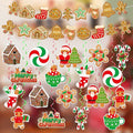 Christmas Decorations Christmas Banner and Gingerbread Hanging Swirls for Xmas Winter Holiday Party Supplies