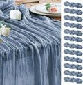 Wokceer Dusty Blue Cheesecloth Table Runner Spring 12Pack 10FT Boho Gauze Easter Cheese Cloth Table Runner for Party Thanksgiving Rustic Sheer Runners for Baby Bridal Shower Wedding