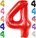 KatchOn, Giant Red Number 4 Balloons for Birthdays - 40 Inch | Red 4 Balloon Number | 4th Birthday Balloons for Boys and Girls | Number Balloons for 4th Anniversary Decorations