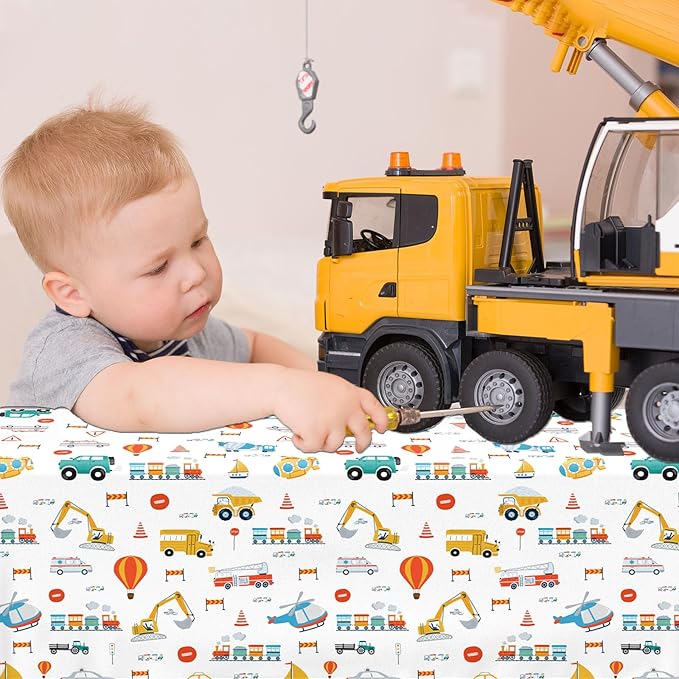 HAKOTI 3Pack Transportation Birthday Tablecloth,Transportation Birthday Party Supplies Rectangular Truck Birthday Plastic Table Covers for Transportation Party Decoration Supplies for Kid Boys