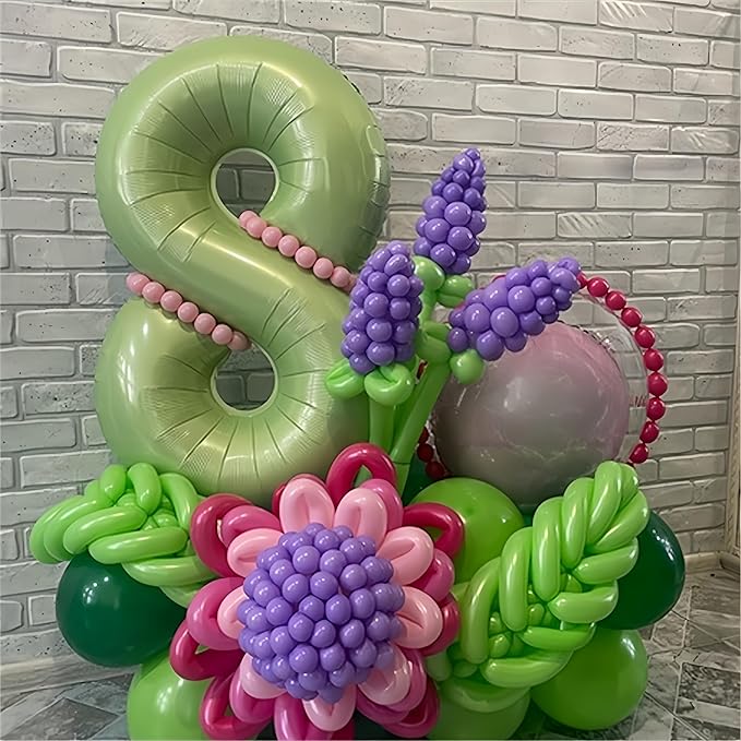 80th Birthday Balloons Sage Green for Women, 40 Inch Giant Olive Green Foil Number 80 Balloons Self Inflating, Green Digit 8 & 0 Helium Balloons for 80th Anniversary Jungle Party Decorations Supplies