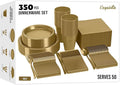 350 Pcs Gold Plastic Plates For Party, Gold Disposable Plates Set, 50 Of Each 9" Dinner Plate Set, 7" Dessert Plate, Cups, Napkins & Cutlery Plastic Dinnerware Set Exquisite