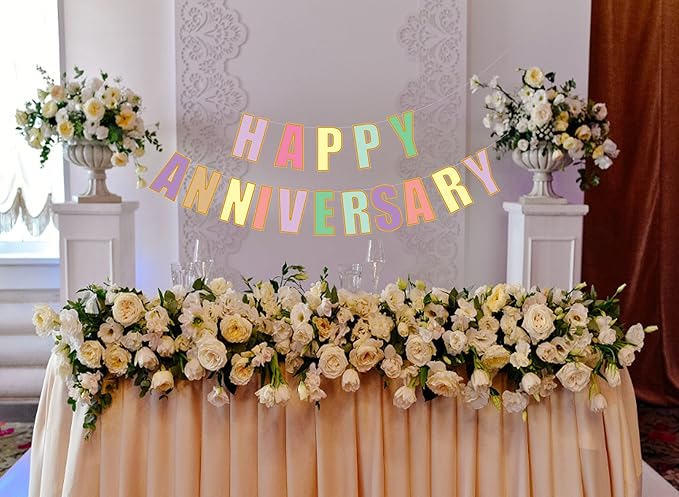 Happy Anniversary Banner, Wedding Anniversary Party Funny Paper Sign Party Supplies