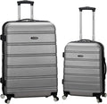 Rockland Melbourne Hardside 2 Piece Expandable Spinner Wheel Luggage Set, (20"/28"), Silver
