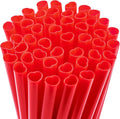 JOYIN 50 Pcs Valentine's Day Heart Shaped Red Straws, 8.3” Plastic Heart Straws Disposable & Reusable, Valentines Day Birthday Wedding Party Bridal Shower Cocktail & Soft Drinks Tableware Supplies