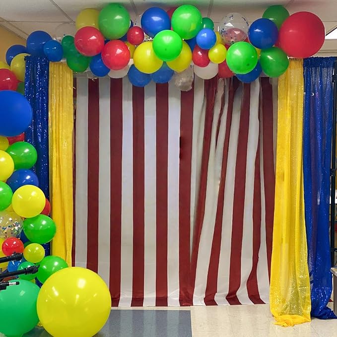 Red Blue Yellow Green Balloon Set, 12 Inch Carnival Circus Party Balloon Red Blue Green Yellow Helium Balloons Confetti Latex Balloon for Video Game Party Rainbow Kid Birthday Party Carnival Circus