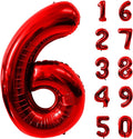 40 Inch Red Number 6 Balloon Large Red Foil Balloon Red 6 Balloons Mylar Helium Balloon for 6th Birthday Party Decorations Girls Boys Baby Shower Wedding Anniversary Decoration