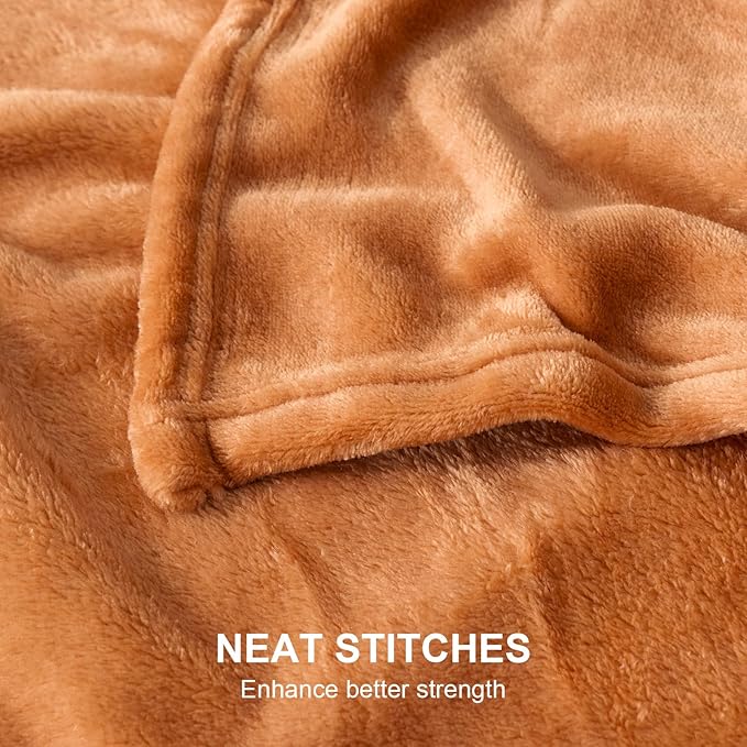Hansleep Fleece Pumpkin Orange Throw Blanket, Super Soft Flannel Fuzzy Plush Cozy Blanket for All Seasons, Pumpkin Orange, Throw 50x60 Inches