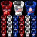 mishunyus 40 Pcs Glow Patriotic Party Decorations, 4th of July Party Cups Pack, USA Citizenship Party Supplies for Memorial Day, Independence Day, Veterans Day(16 oz)