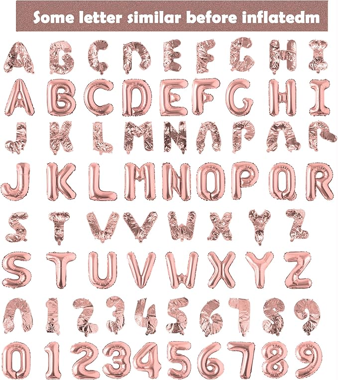 Happy Birthday Balloon Banner Custom Phrase Balloons letter 16 inch Personalized Alphabet Letters Foil Mylar Balloons (Rose gold)