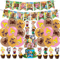 Animal Cross-ing Themed Birthday Party Supplies,Animal Game Balloons Decorations for New Horizons Party Happy Birthday Balloons, Cupcake Toppers, Cake Toppers