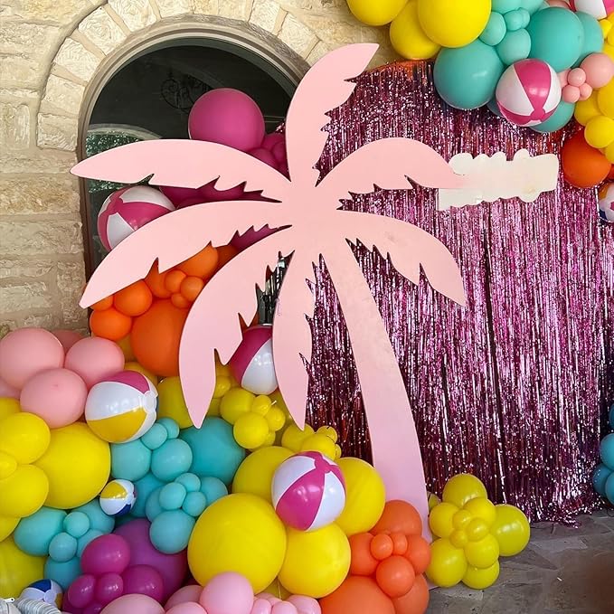Pink Yellow Orange Balloon Garland, 131PCS and Arch with Rose Red Blue Latex Balloons, Balloons for Girls Birthday, Tropical Fiesta Party Decorations