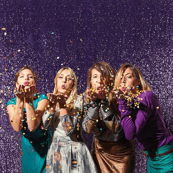 Juya Delight 6ft x 8ft Purple Sequin Photography Backdrop Curtain for Party Banquet Festival Wedding Anniversary Exhibition