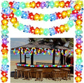 35.43ft Light up Hawaiian Flower Lei Garland Tropical Hawaiian Garland LED Lighted Luau Party Flower Banner for Luau Summer Beach Party Decorations