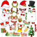 30pcs Christmas Photo Booth Props Funny Christmas Party Decorations Photobooth Favors Games Supplies for Kids Adults