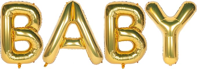 Letter Balloons 40 Inch Giant Jumbo Helium Foil Mylar for Party Decorations Gold BABY