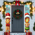 Nuxovilar Christmas Decorations Outdoor Yard Front Porch Sign Set, Vintage Christmas Tree Reindeer Door Banners for Front Door, Hanging Xmas Decor for Home Indoor Outdoor Wall Yard