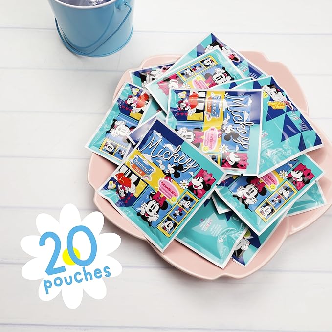 Disney Mickey and Minnie Dipping Sticks and Powder Candy, Birthday Party Treats, 20 Pouches