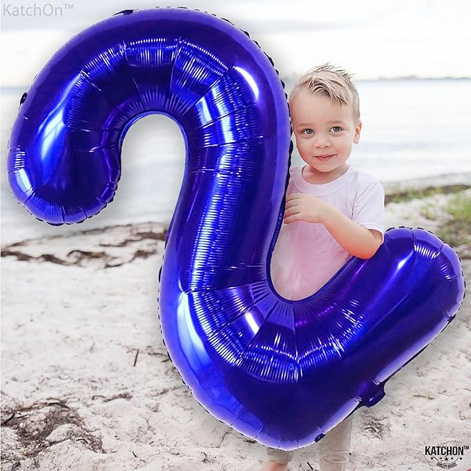 KatchOn, Giant, Royal Blue 2 Balloon - 40 Inch | Royal Blue Number Balloons 2 | Baby Shark Balloons 2nd Birthday Decorations for Boys | 2 Year Old Balloons for 2 Year Old Birthday Decorations Boy