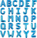 Letter Balloons 16 Inch Mylar Foil Alphabet Letter A-Z Balloons Set for Wedding Birthday Party Decoration Banner Custom Phrase 26 Pieces(Blue)