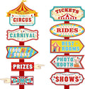 Hooqict 20 Pieces Carnival Decorations Circus Theme Party Directional Signs Carnival Party Signs Welcome to The Circus for Kids Carnival Birthday Party Decorations Supplies