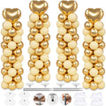 4 Sets Balloon Column Stand Kit, 7 Feet Height Adjustable Balloon Tower Pillar with Reusable Metal Telescopic Design for Graduation, Wedding, Baby Shower, Birthday Party Decoration