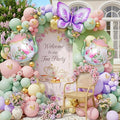 Tea Party Decorations, 154Pcs Tea Party Balloon Arch Garland Kit with Pastel Pink Yellow Green Balloons Teapot Butterfly Foil Balloon for Girls Birthday Let's Par Tea Spring Garden Party Decorations