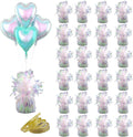 Aluminum Foil Balloon Weights for Parties (24 pcs) - 0.31lb (140g) Each - Premium Balloon Anchors for Birthday, Wedding, Dinner, Indoor & Outdoor Decorations(Lridescent 24pcs)