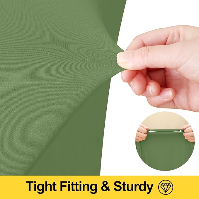 Smiry Spandex Tablecloth, Elastic Fitted Stretch Tablecloth for 4FT Rectangle Tables, Waterproof Washable Table Cover Skirt for Outdoor, Wedding, Banquet & Parties (Sage Green, 48Lx30Wx30H Inch)