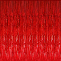 GOER 3.2 ft x 9.8 ft Metallic Tinsel Foil Fringe Curtains Party Photo Backdrop Party Streamers for Birthday,Graduation,New Year Eve Decorations Wedding Decor (1 Pack, Red)