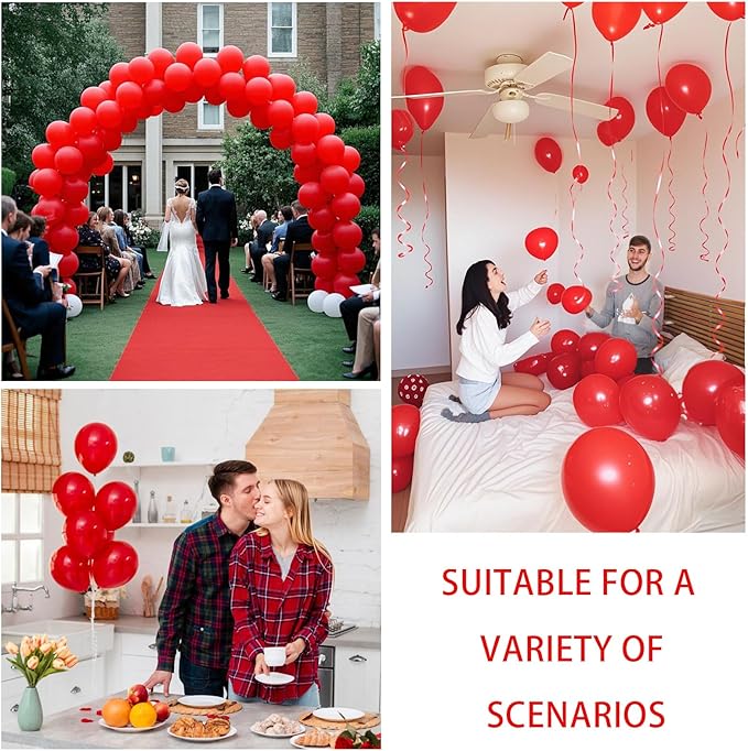 Red Balloons Red Birthday Decorations 10 Pack 36 inch Round Latex Balloons for Wedding Anniversary Birthday Valentine's 4th of July Independence Memorial Day Patriotic Party Decorations