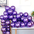 12 Inch 100 Pcs Latex Metallic Chrome Dark Purple Balloons Helium Shiny Thicken Balloons Party Decoration