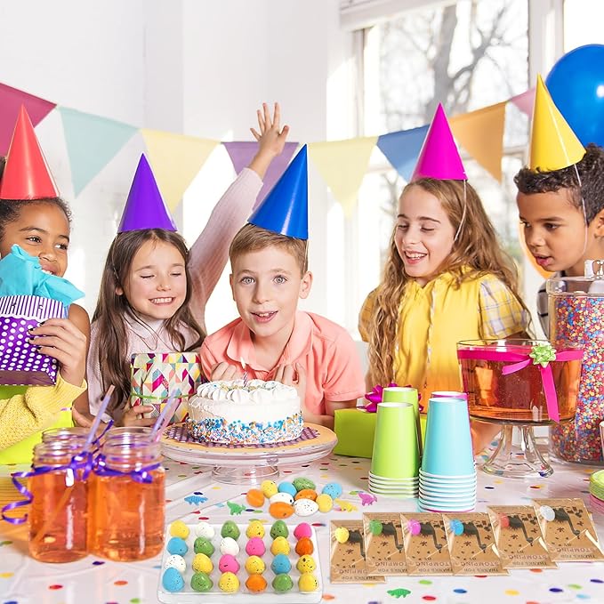 48 Sets Dinosaur Party Favors Funny Mini Dinosaur Toys Dinosaur Birthday Party Supplies 48 Pack Dino Eggs and 48 Hatching Card Bulk Gifts Novelty Birthday Party Decorations for Kids Boys Girls Toddler