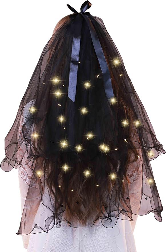 Light up Veil Short Bow Veils Wedding Bridal Veil for Bachelorette Party Veils Hair Accessories for Women