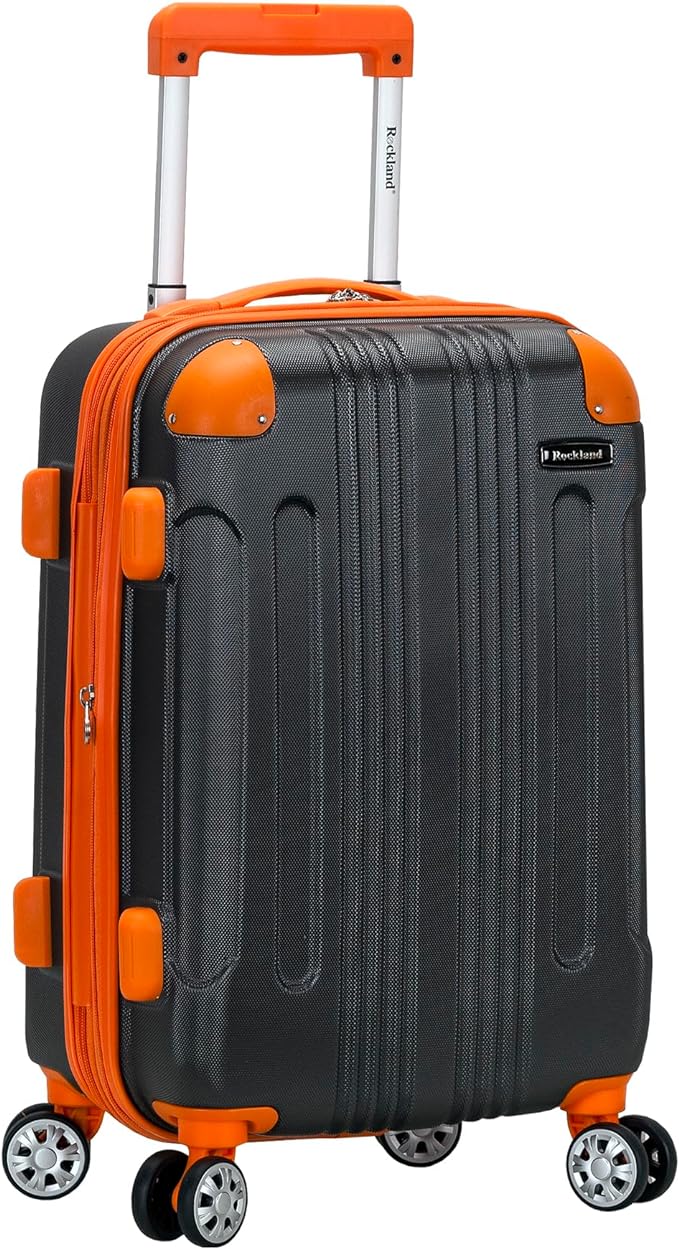 Rockland London Hardside Spinner Wheel Luggage, Charcoal, Carry-On 20-Inch