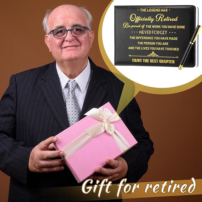 Ctosree Retirement Guest Book with Signature Pen Retirement Party Gift Supplies for Women Men Office Colleague Advice and Wishes Decorations(Thanks)