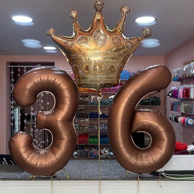 Coffee Brown Number 4 Balloon 40 Inch, 4 Balloon Number, 4th Birthday Decorations, Coffee Brown Party Supplies for Boys Girls