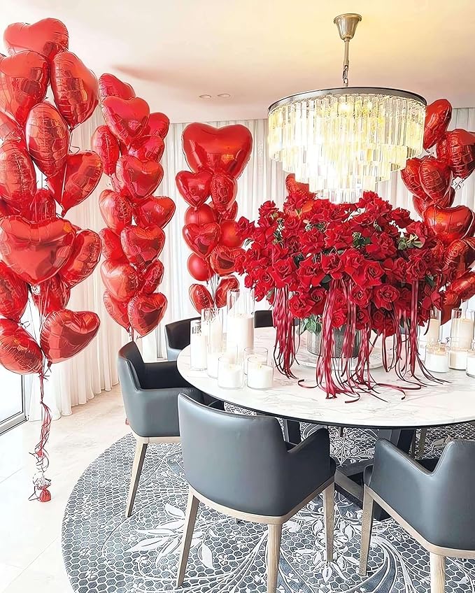 Valentines Day Decorations Red XOXO Balloons 18 Inch Red Heart Balloons for Valentines Day Galentines Day Wedding Party Decorations