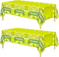 Kochorie 2 Pieces Tennis Party Tablecloth Plastic Tennis Ball Party Supplies Disposable Rectangle Tablecloths for Sports Themed Birthday Parties Decorations Supplies