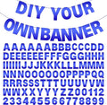 DIY Banner Kit with Letters Bright Blue Customizable Birthday Banners Graduation Banner Custom Party Hanging Banners for Graduation Wedding Party Baby Shower Decoration (Bright Blue)