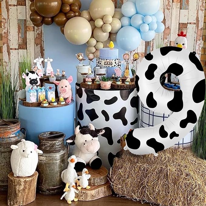 40 Inch Cow Print Balloons - Number 9 Balloons for 9th Birthday Decorations, Large Cow Number Balloons for Western Party Decor