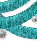 2 Pack Premium Lake Blue Fringe Tassel Banner for Party Decoration, Thick Metallic Foil Tinsel Garland Streamer for Birthday Wedding Bachelorette Holiday Home Hanging Decor