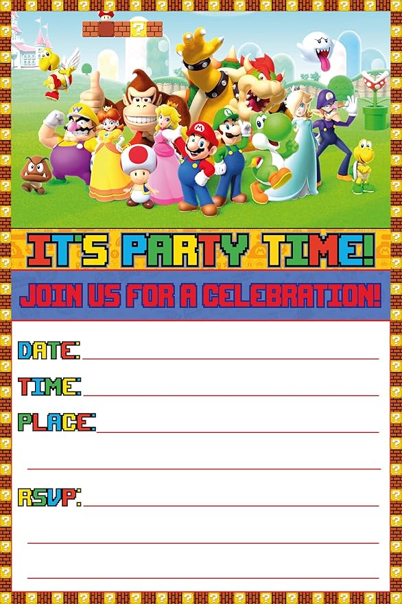 Set of 30 Invitation Cards Super M -Themed Happy Birthday Invitation Cards - Lightweight (230g), Postcard Style Invites for the Perfect Party Pack
