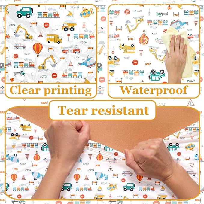 HAKOTI 3Pack Transportation Birthday Tablecloth,Transportation Birthday Party Supplies Rectangular Truck Birthday Plastic Table Covers for Transportation Party Decoration Supplies for Kid Boys