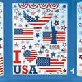 152 Pcs 4th of July Window Clings, 9 Sheets Patriotic Window Clings Decals, Watercolor Double-Sided American Flag Stars Firework Window Stickers for Independence Day Parade Veterans Memorial Day Decor