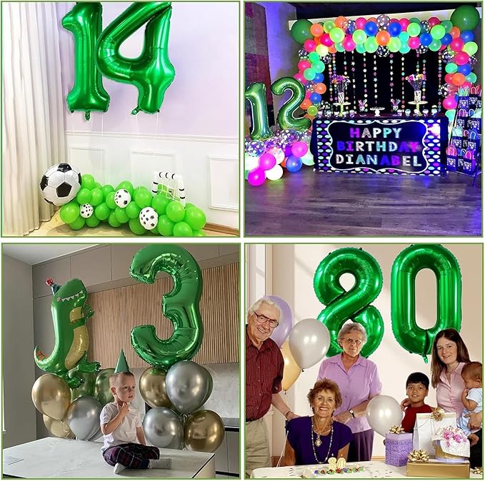 Green Number Balloons, 40 Inch Dark Green Balloon 5.5 Helium Balloon 5th Birthday for 5 Years Birthday Party Wedding Anniversary Decoration Children Girls Boys